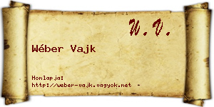 Wéber Vajk névjegykártya